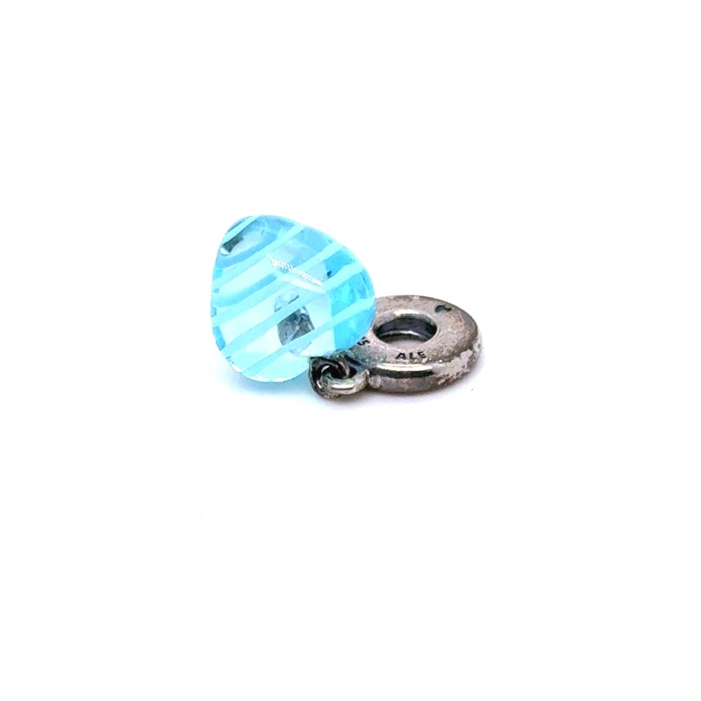 Pandora Blue Faceted Heart Charm